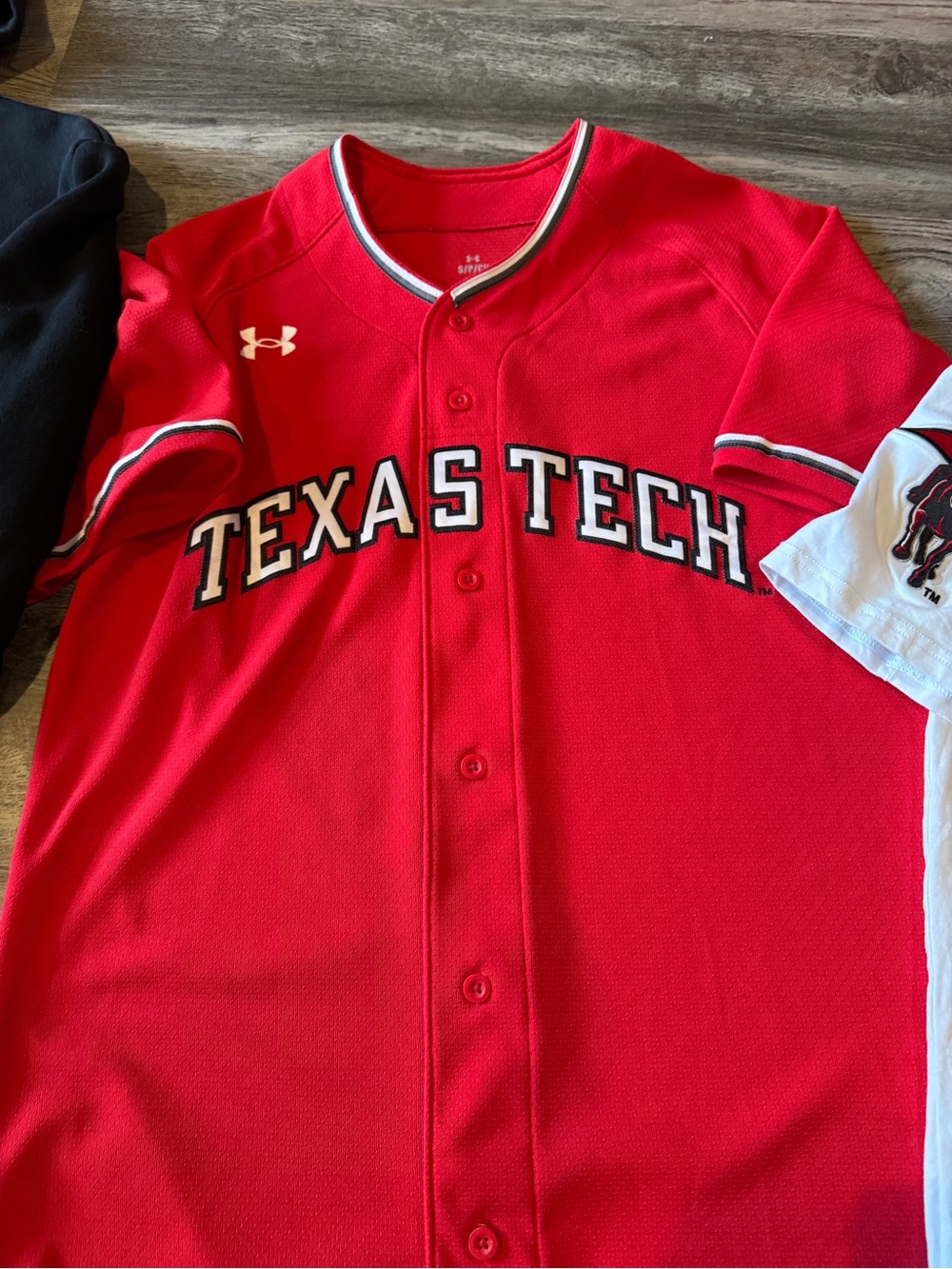 Under Armour Red Texas Tech Baseball Jersey with Contrast Trim